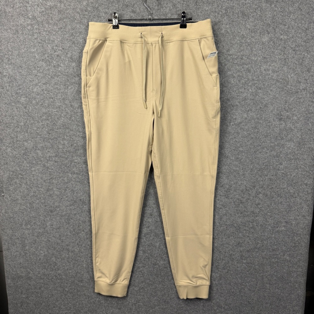 Birddogs Boom Joggers Mens XL Tan Khaki Drawstring Elastic Waist Zip Pockets